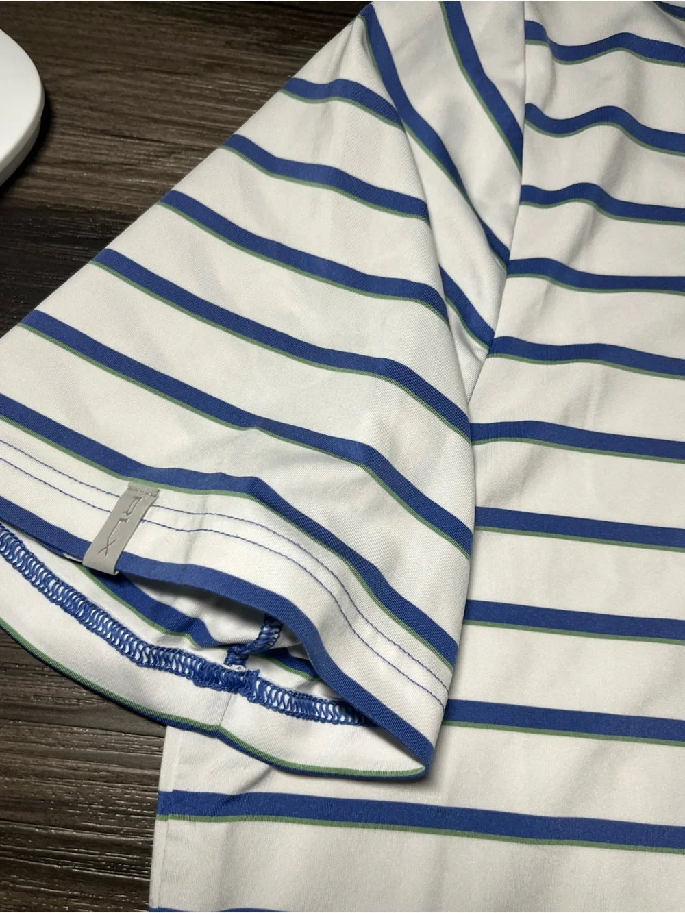 Ralph Lauren RLX Men’s Golf Polo White And Blue Stripes Size XL